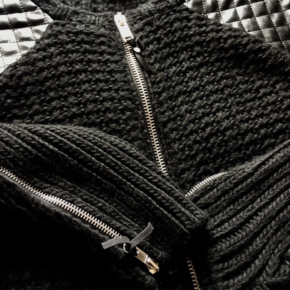 Pull&Bear Solid Black Sweater Jacket - image 3